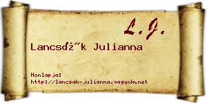 Lancsák Julianna névjegykártya