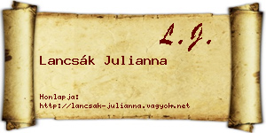Lancsák Julianna névjegykártya